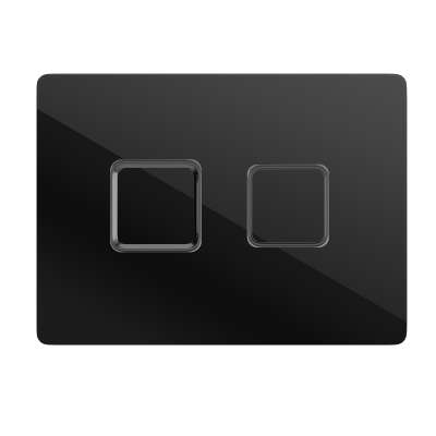 Кнопка АКЦЕНТ ПЛОЩАДЬ/ACCENTO SQUARE для AQUA 50 пневматическая стекло черный