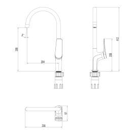 Смеситель Lemark Bronx LM3705BLR для кухни