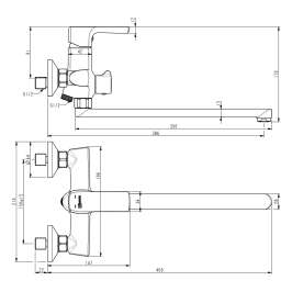 Смеситель Lemark Ursus LM7251BL универсальный