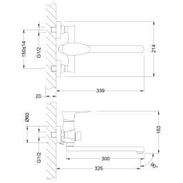 Смеситель Lemark Nero LM0251C универсальный