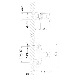 Смеситель Lemark Linara LM0403C для душа