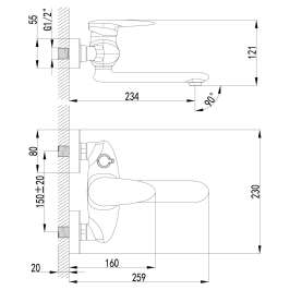 Смеситель Lemark Status LM4414C для ванны