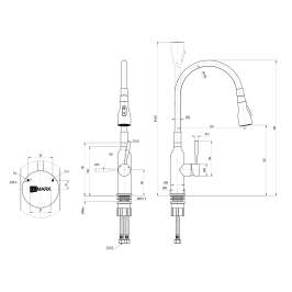 Смеситель Lemark Expert LM5082S-Black для кухни с гибким изливом