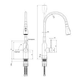 Смеситель Lemark Expert LM5082S-White для кухни с гибким изливом