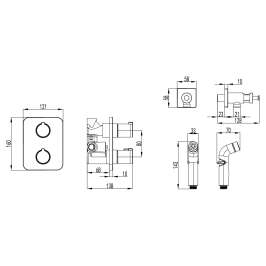 Гигиенический душ термостатический Lemark Yeti LM7820C встраиваемый