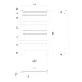 Полотенцесушитель электрический Lemark Unit LM45910Z П10 500x900, диммер справа, хром