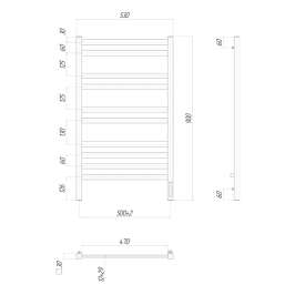 Полотенцесушитель электрический Lemark Melange LM49910Z П10 500x900, диммер справа, хром