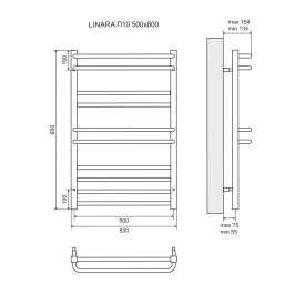 Полотенцесушитель водяной Lemark Linara LM04810 П10 500x800