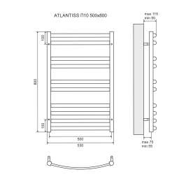 Полотенцесушитель водяной Lemark Atlantiss LM32810R П10 500x800