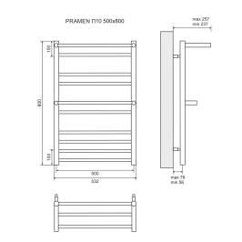 Полотенцесушитель водяной Lemark Pramen LM33810 П10 500x800