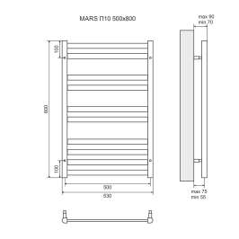 Полотенцесушитель водяной Lemark Mars LM35810 П10 500x800