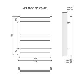 Полотенцесушитель водяной Lemark Melange LM49607 П7 500x600