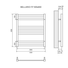 Полотенцесушитель водяной Lemark Bellario LM68607 П7 500x600