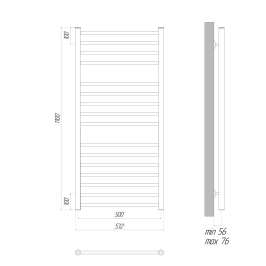 Полотенцесушитель электрический Lemark Ursus LM72116EBL П16 500x1100, левый/правый, черный