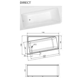 Акриловая ванна DIRECT 170x100 L