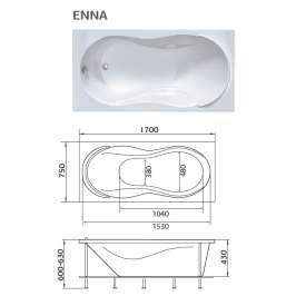 Акриловая ванна ENNA 170x75