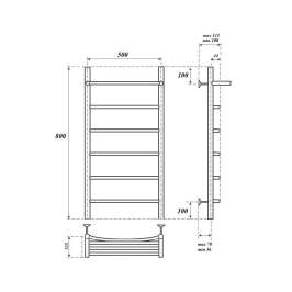 Полотенцесушитель электрический Point PN04158PE П5 500x800 с полкой левый/правый, хром