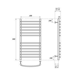 Полотенцесушитель электрический Point PN05148SE П12 400x800 левый/правый, хром