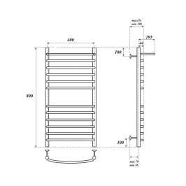 Полотенцесушитель электрический Point PN05148SPE П11 400x800 с полкой левый/правый, хром