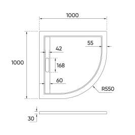 Душевой поддон Veconi Tezeo stone TZ-05, 1000x1000x30, искусственный камень, белый