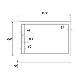 Душевой поддон Veconi Tezeo stone TZ-07, 1400x900x30, искусственный камень, белый