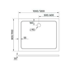 Душевой поддон Veconi Tezeo stone TZ-09, 1000x800x30, искусственный камень, белый