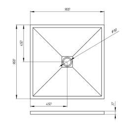 Душевой поддон Veconi Tezeo stone TZW-20, 900x900x30, искусственный камень, белый