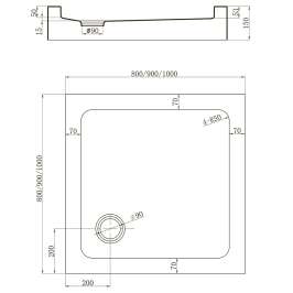 Душевой поддон Veconi Tezeo acrylic TZ-52B, 900x900x150, акрил, черный