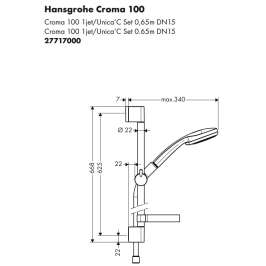 Душевой набор Hansgrohe Croma 1jet 100 27717 000 (65 см)