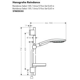 Душевой гарнитур Hansgrohe Raindance Select AIR150 3jet 27802 000 (65 см)