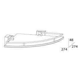 Полка с ограничителем FBS Esperado Esp 012 (25 см) (стекло)