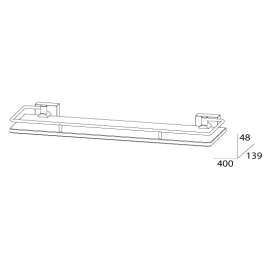 Полка с ограничителем FBS Esperado Esp 014 (40 см) (стекло)