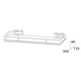 Полка с ограничителем FBS Esperado Esp 013 (30 см) (стекло)