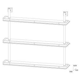 Полка 3-х уровневая с ограничителем FBS Esperado Esp 071 (70 см) (стекло)