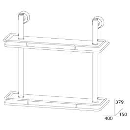 Полка 2-х уровневая с ограничителем FBS Vizovice Viz 063 (40 см) (стекло)
