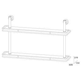 Полка 2-х уровневая с ограничителем FBS Vizovice Viz 065 (60 см) (стекло)