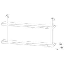 Полка 2-х уровневая с ограничителем FBS Vizovice Viz 066 (70 см) (стекло)