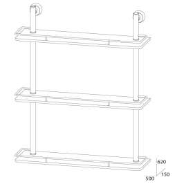 Полка 3-х уровневая с ограничителем FBS Vizovice Viz 069 (50 см) (стекло)