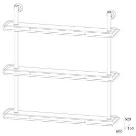 Полка 3-х уровневая с ограничителем FBS Vizovice Viz 070 (60 см) (стекло)