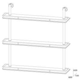 Полка 3-х уровневая с ограничителем FBS Nostalgy Nos 070 (60 см) (стекло)