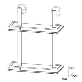 Полка 2-х уровневая с ограничителем FBS Ellea Ell 062 (30 см) (стекло)