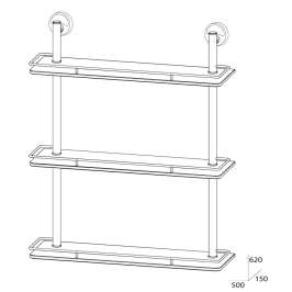 Полка 3-х уровневая с ограничителем FBS Ellea Ell 069 (50 см) (стекло)