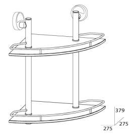Полка 2-х уровневая с ограничителем FBS Ellea Ell 072 (28 см) (стекло)