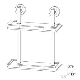 Полка 2-х уровневая с ограничителем FBS Standard Sta 062 (30 см) (стекло)