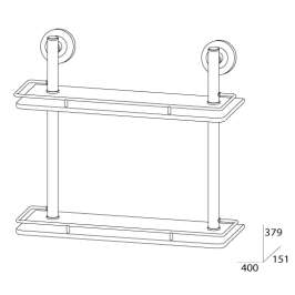 Полка 2-х уровневая с ограничителем FBS Standard Sta 063 (40 см) (стекло)
