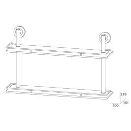 Полка 2-х уровневая с ограничителем FBS Standard Sta 065 (60 см) (стекло)