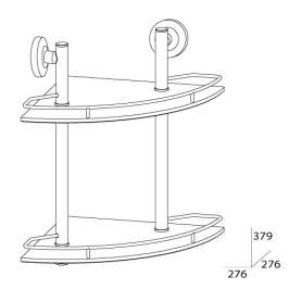 Полка 2-х уровневая с ограничителем FBS Standard Sta 072 (28 см) (стекло)