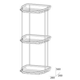 Полка-решетка 3-х уровневая полукруглая 26x26x26 см FBS Ryna Ryn 012