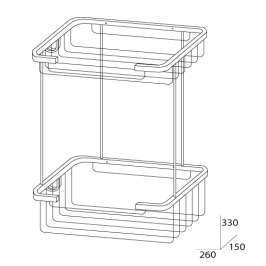 Полка-решетка 2-х уровневая прямоугольная 26x26 см FBS Ryna Ryn 023