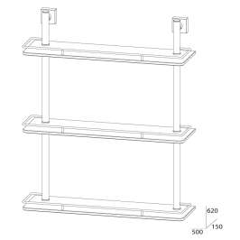 Полка 3-х уровневая с ограничителем FBS Esperado Esp 069 (50 см) (стекло)